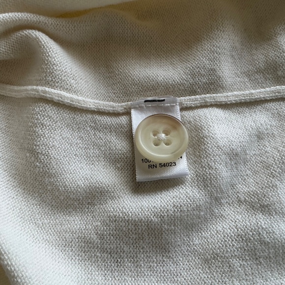 Banana Republic 1/4 button front ivory cotton sweater Large - Picture 7 of 11